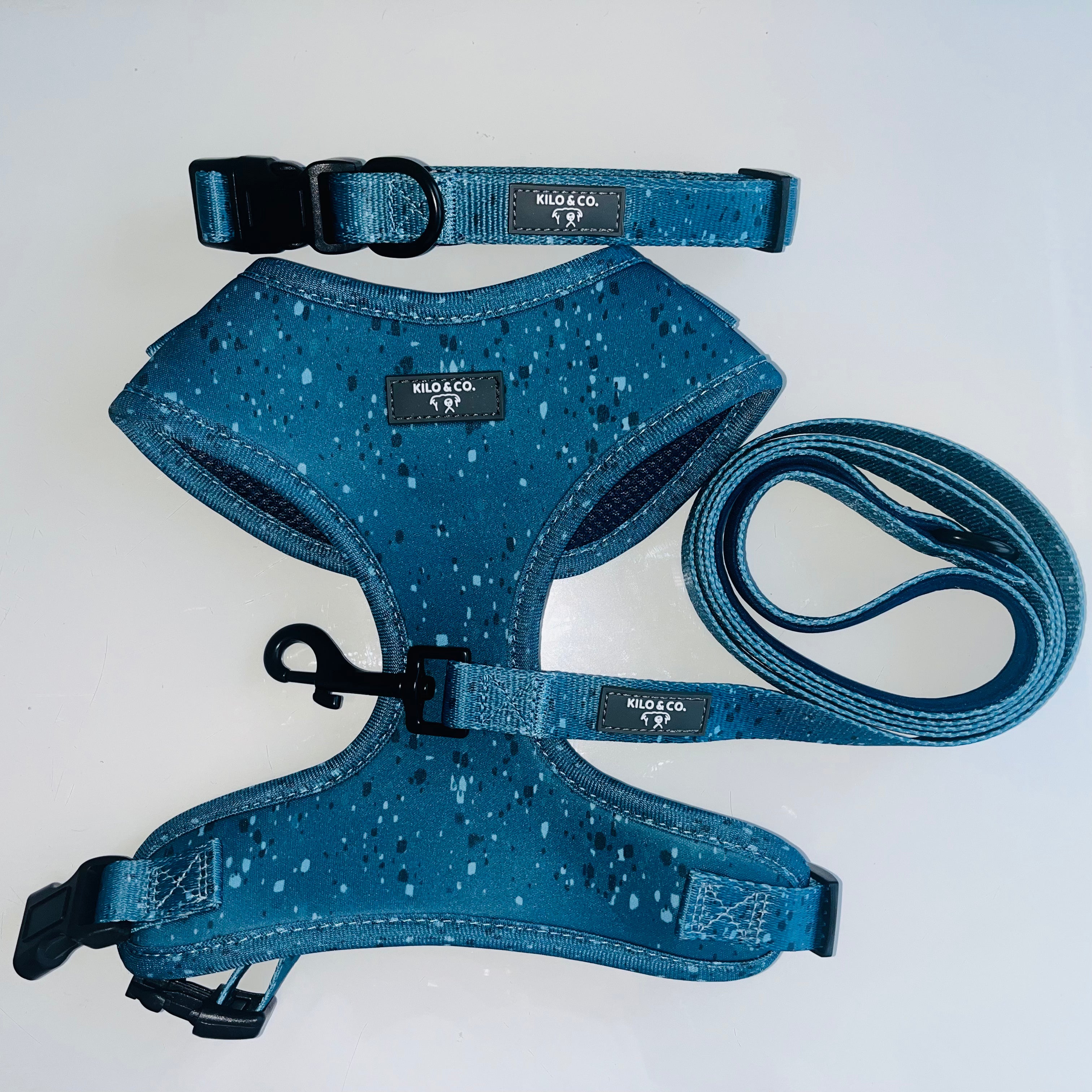 Adjustable Harness, Collar and Lead Set - Speckled Egg