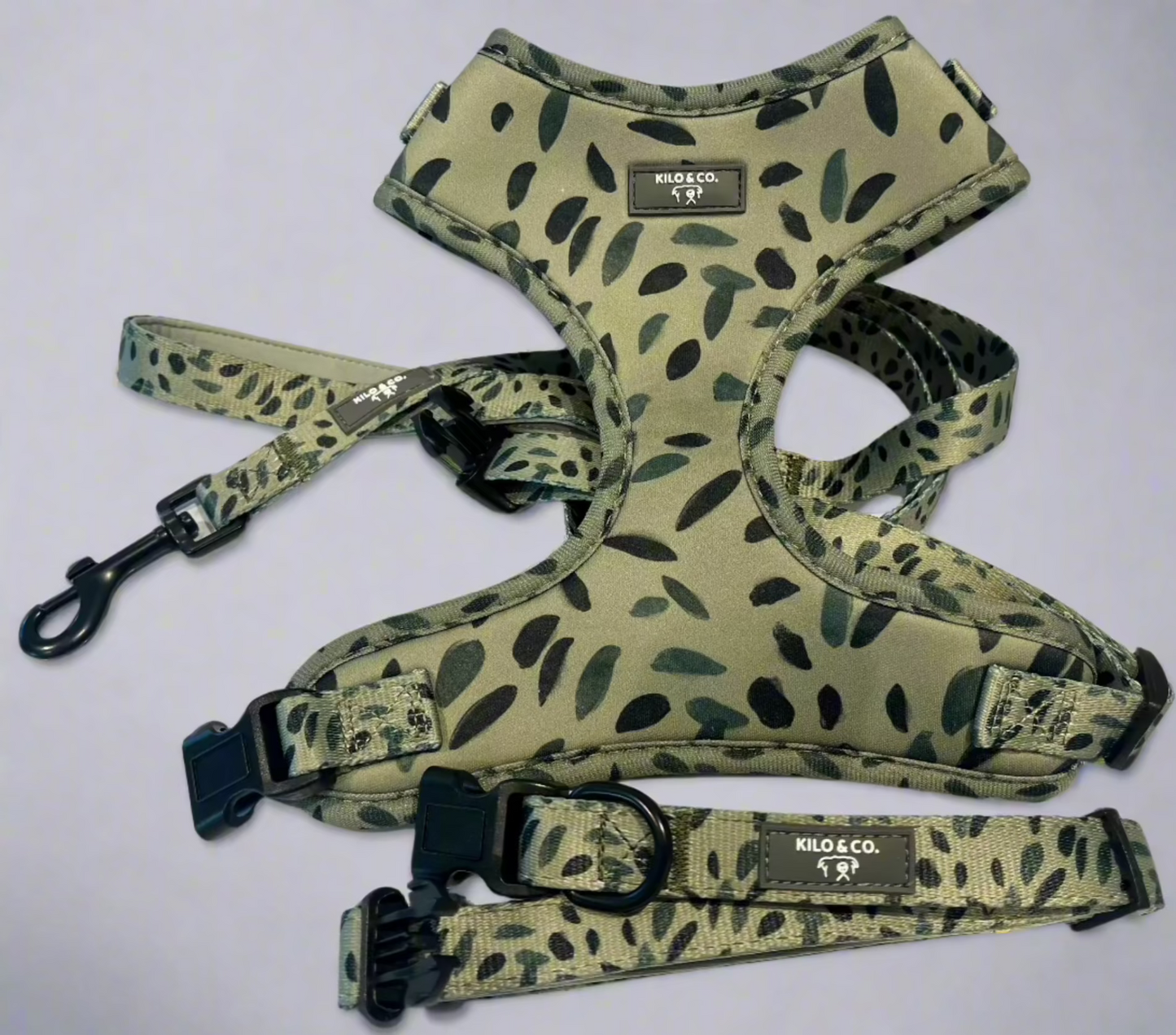 Harness, Collar and Lead Set - Olive Tree